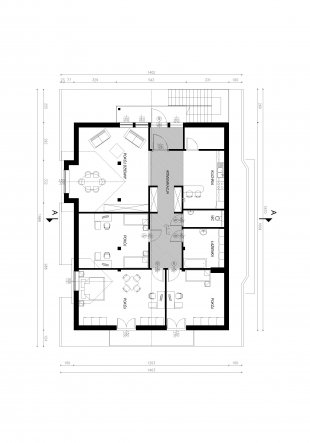 Przedszkole z mieszkaniem - gotowy projekt budowlany - rzut - 2